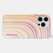 Moderne Eligante Retro Lijn Monogram iPhone Hoesje (Achterkant horizontaal)