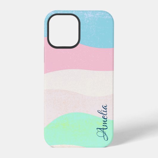 Moderne Eligante Retro Lijn Monogram iPhone Hoesje (Achterkant)