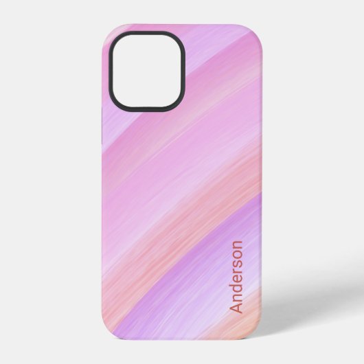 Moderne Eligante Retro Lijn Monogram iPhone Hoesje (Achterkant)