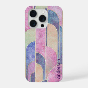 Moderne Eligante Retro Lijn Monogram iPhone 15 Pro Case