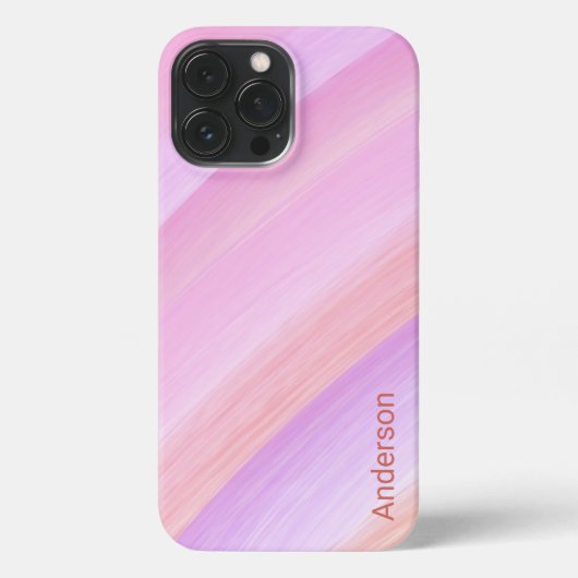 Moderne Eligante Retro Lijn Monogram iPhone Hoesje (Achterkant)