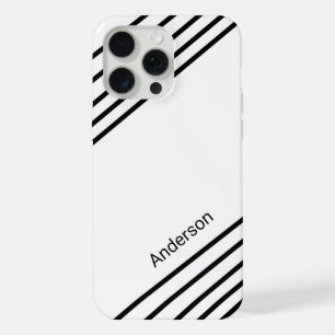 Moderne Eligante Retro Lijn Monogram iPhone 15 Pro Max Case