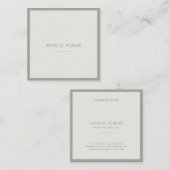 Moderne, elite Simple Design Elegant Green Sjabloo Vierkante Visitekaartje (Voorkant / Achterkant)