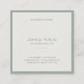 Moderne, elite Simple Design Elegant Green Sjabloo Vierkante Visitekaartje (Achterkant)