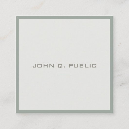 Moderne elite Simple Design Sjabloon elegant groen Vierkante Visitekaartje (Voorkant)