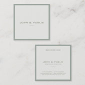 Moderne elite Simple Design Sjabloon elegant groen Vierkante Visitekaartje (Voorkant / Achterkant)