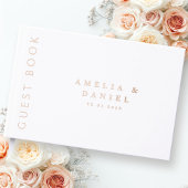 Moderne elke kleur bruiloft namen en datum echte f gastenboek