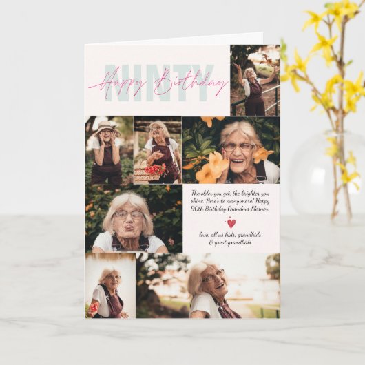 Moderne Elke leeftijd| 7 Foto-collage Kaart (Gele Bloem)