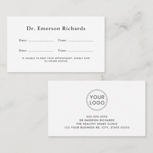 Moderne, elke logo met een aangepaste kleurennaam afsprakenkaartje (Voorkant / Achterkant)