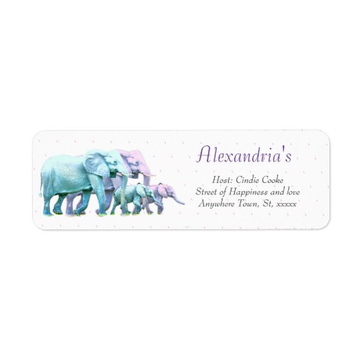 Moderne ellephant Gender onthult party Invitation Etiket (Voorkant)