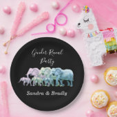 Moderne ellephant Gender onthult party Invitation Papieren Bordje (Feest)