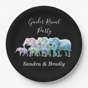 Moderne ellephant Gender onthult party Invitation Papieren Bordje