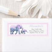 Moderne ellephant roze baby Girl Shower Etiket (Insitu)