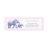 Moderne ellephant roze baby Girl Shower Etiket (Voorkant)