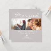 Moderne Eloped Simple Heart Couples Kaart (Voorkant / Achterkant in situ)