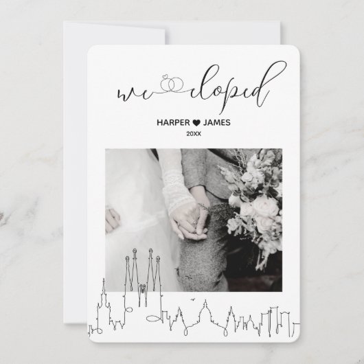 Moderne Elopement Aankondiging | Barcelona (Voorkant)