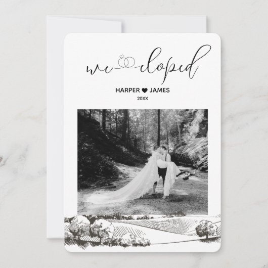 Moderne Elopement Aankondiging | Napa Valley (Voorkant)