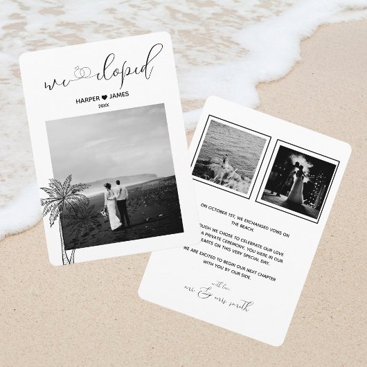 Moderne Elopement Aankondiging | Strand bruiloft