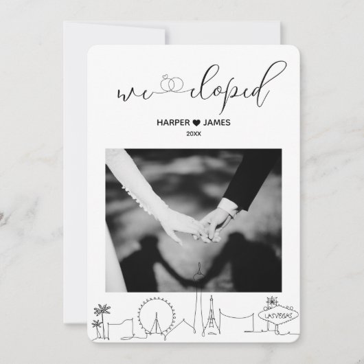 Moderne Elopement Aankondiging | Vegas (Voorkant)