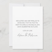 moderne elopement-aankondigingen kaart (Achterkant)