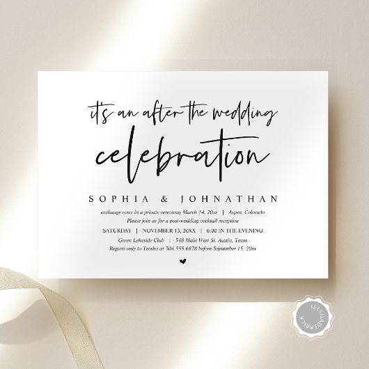 Moderne Elopement, Na de bruiloftsfeest Kaart