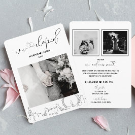 Moderne Elopement Receptie Uitnodigen | Londen Kaart
