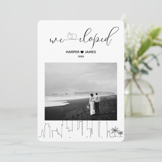 Moderne Elopement Receptie Uitnodigen | Los Angele Kaart (Staand voorkant)