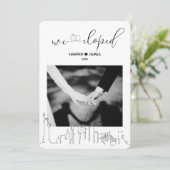 Moderne Elopement Receptie Uitnodigen | New York Kaart (Staand voorkant)