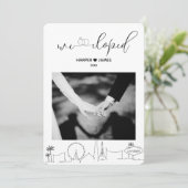 Moderne Elopement Receptie Uitnodigen | Vegas Kaart (Staand voorkant)