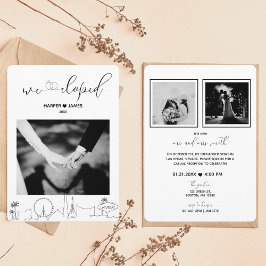 Moderne Elopement Receptie Uitnodigen | Vegas Kaart