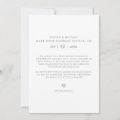 Moderne Elopement We hebben de knoop trouwfoto vas Aankondiging (Achterkant)