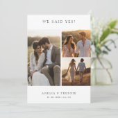 Moderne Elopement We Said Yes Rustieke Trouwfoto Aankondiging (Staand voorkant)