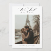 Moderne Elopement We Tied The Knot Trouwfoto Aankondiging (Voorkant)