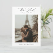 Moderne Elopement We Tied The Knot Trouwfoto Aankondiging (Staand voorkant)