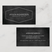  moderne embleem op zwart houten Visitekaartje (Voorkant / Achterkant)