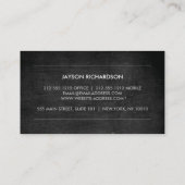  moderne embleem op zwart houten Visitekaartje (Achterkant)