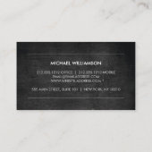 moderne embleem zwart hout architect, bouwen visitekaartje (Achterkant)