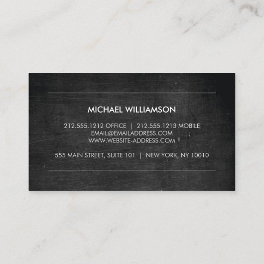 moderne embleem zwart hout architect, bouwen visitekaartje (Achterkant)