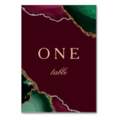 Moderne Emerald Agate Bourgondië bruiloft 1 Kaart (Achterkant)