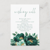 Moderne Emerald Gold Bloemen bruiloft wensen goed Informatiekaartje (Voorkant)