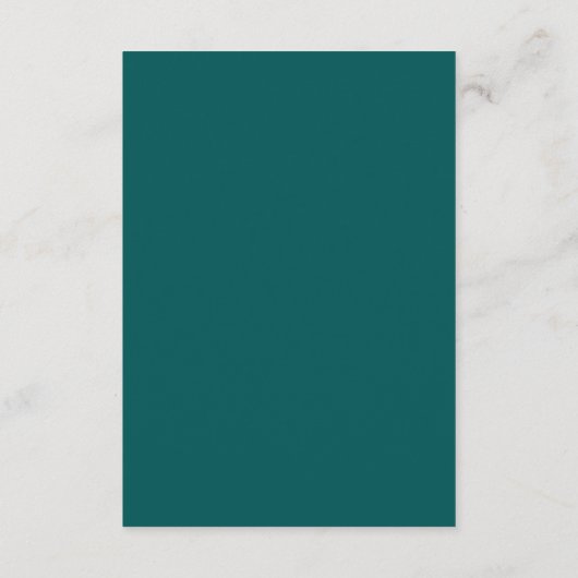 Moderne Emerald Goud Zomer Strand Bruiloft Details Informatiekaartje (Achterkant)