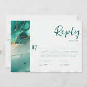 Moderne Emerald Gouden Bruiloft QR Maaltijd Keuze (Voorkant)