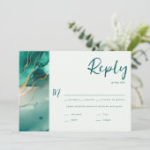 Moderne Emerald Gouden Bruiloft QR Maaltijd Keuze (Staand voorkant)