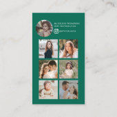Moderne Emerald Green Fotocollage Fotograaf Visitekaartje (Achterkant)