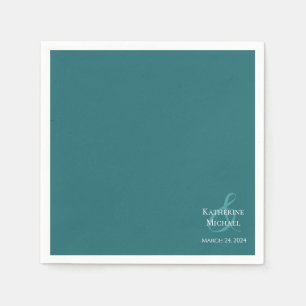 Moderne Emerald Groen-bruiloft Servet