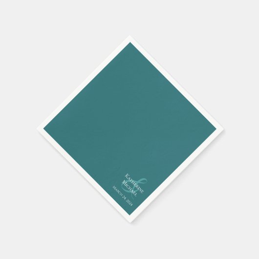 Moderne Emerald Groen-bruiloft Servet (Hoek)