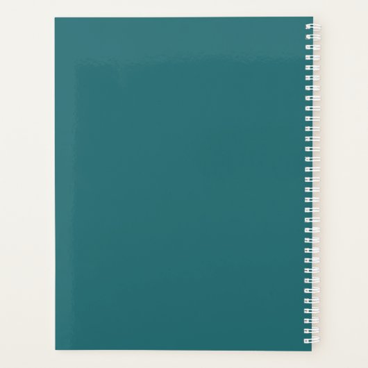 Moderne Emerald Groen en Wit-Bruiloft-Planner Planner (Achterkant)