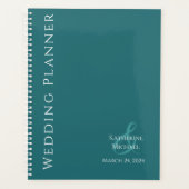 Moderne Emerald Groen en Wit-Bruiloft-Planner Planner (Voorkant)