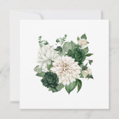 Moderne Emerald Groene Bloemenbruiloft Kaart (Achterkant)