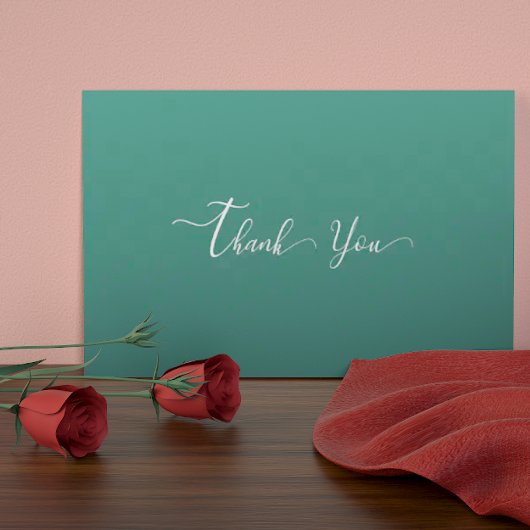 Moderne Emerald Groene Bruiloft Bedankkaart